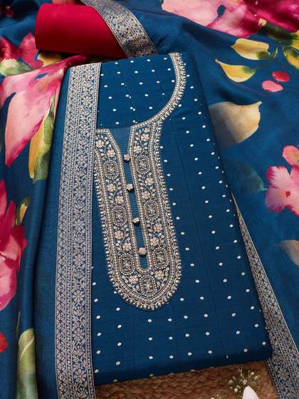 Soch Floral
                        Embroidered Sequinned Unstitched Dress Material