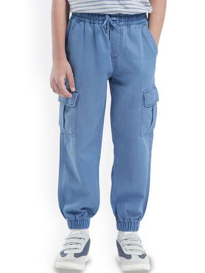 RARE ONES Boys Regular
                    Fit Mid-Rise Joggers Trousers