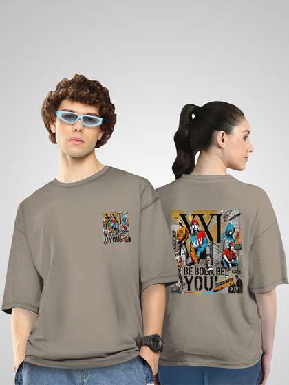 BAESD Unisex
                          Twistform Twinny Zone Pack Of 2 BeYou Printed
                          Cotton Oversized T-shirts