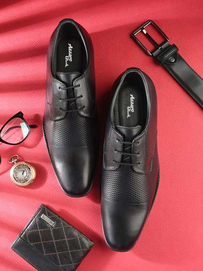 Price History of Azzaro Black Men Formal Derby Shoes from Myntra