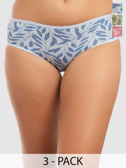 DressBerry Women
                        Pack Of 3 Printed Mid-Rise Hipster Briefs