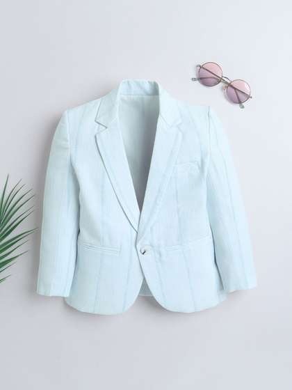 Ministitch Infant Boys
                    Striped Notched Collar Linen Blazer