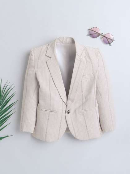 Ministitch Infant Boys
                    Striped Notched Collar Linen Blazer