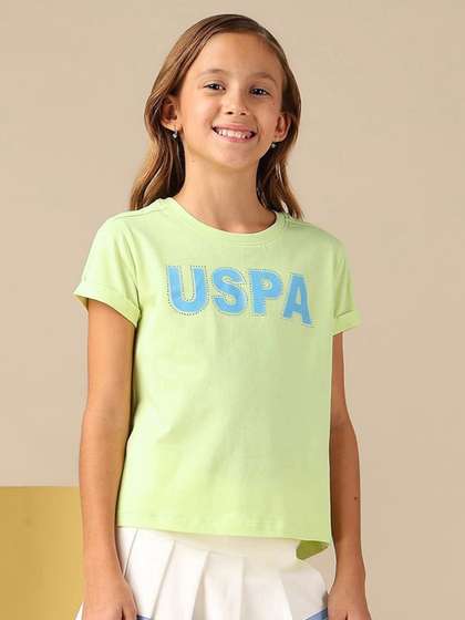 U.S. Polo Assn. Kids
                    Girls Flock Print Relaxed Fit T-Shirt
