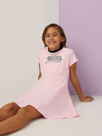 U.S. Polo Assn. Kids
                    Print Fit & Flare Mini Dress