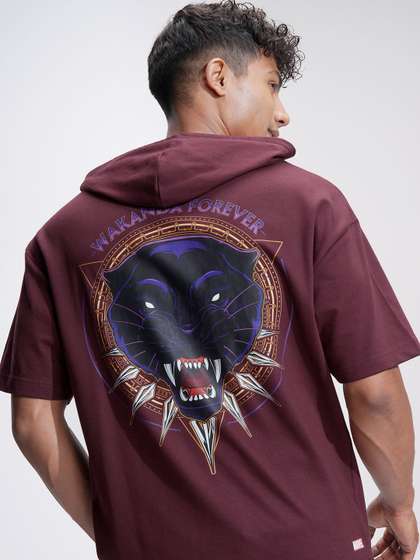 HIGHLANDER Marvel
                        Black Wakanda Men Oversized Drop Shoulder Hoody
                        Sweatshirt