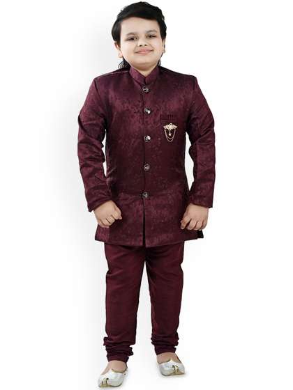 BAESD Boy Woven
                        Design Sherwani Set