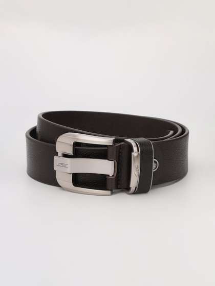 GIL Men Brown Textured
                    Leather Belts
