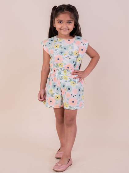 SNUGGLY MONKEY Girls
                    Printed Cotton Jumpsuit