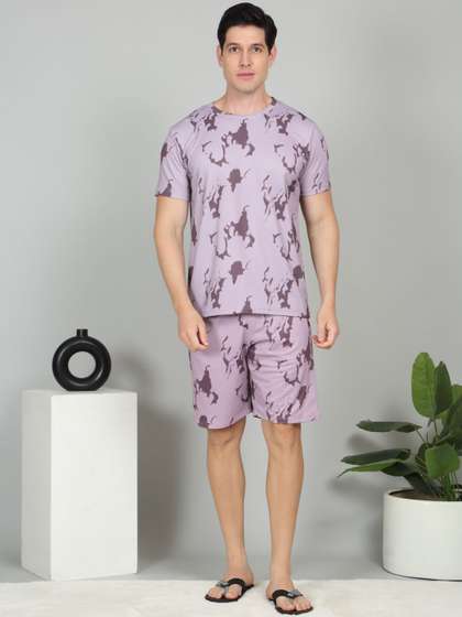 Sweet Dream Men
                        Abstract Printed T-shirt Shorts Round Neck Night
                        Suits