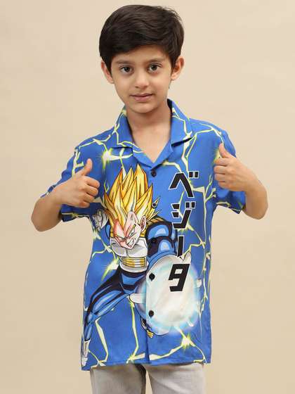 Kids Ville Boys Dragon
                    Ball Z printed Regular Fit Shirt