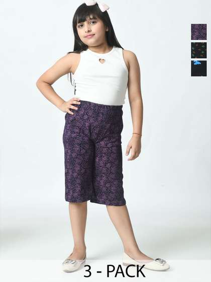BAESD Girls Pack Of 3
                      Printed Capris