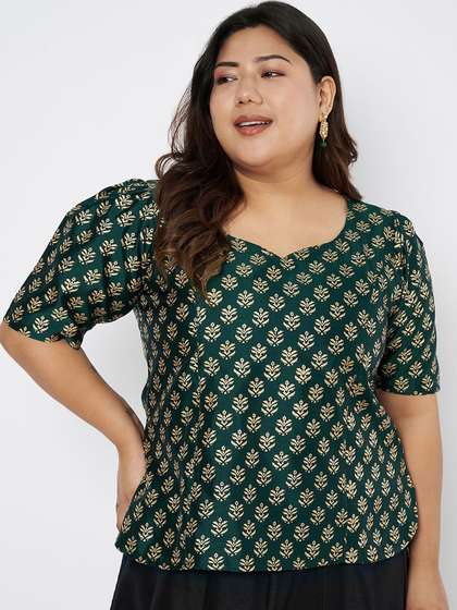 studio rasa Plus
                        Size Women Block Printed Top