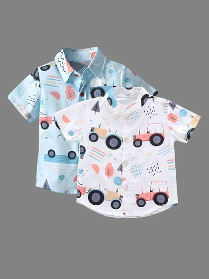 BAESD Boys Classic
                    Opaque Printed Formal Shirt