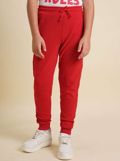 Jack & Jones Junior
                    Boys Cotton Relaxed-Fit Graphic Printed Track Pants