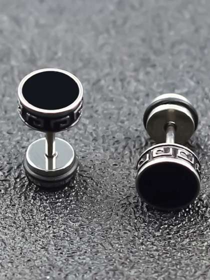 The Roadster Lifestyle
                    Co Men Silver-Plated Circular Shaped Studs