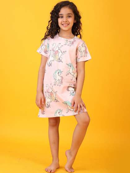 Anthrilo Girls Printed
                    Pure Cotton Nightdress