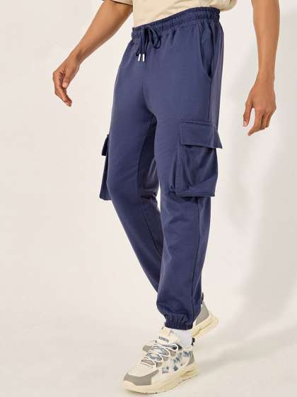Styli Men Pure Cotton Slim Fit Cargo Style Joggers