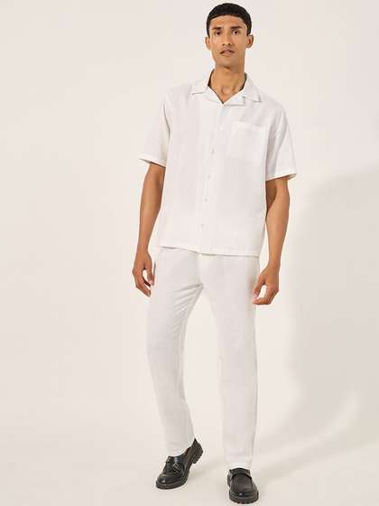 Price History of Styli Men Linen Blend Co-ord Set from Myntra