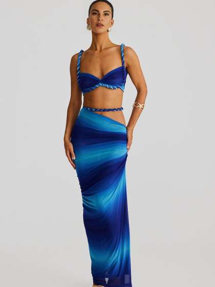 Bee Boe Coastal
                        Charm Ombre Printed Maxi Pencil Skirt