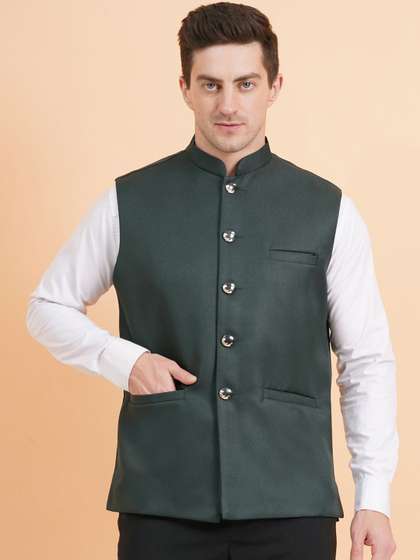 SG LEMAN Mandarin
                          Collar Nehru Jackets