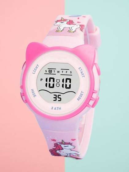 Otage Unisex Kids Dial
                    & Textured Straps Digital Watch 2206LK CAT
                    -Pink4