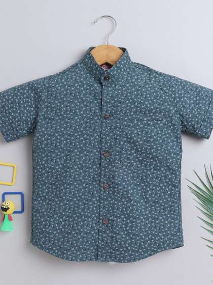 BAATCHEET Boys Floral
                      Opaque Printed Party Shirt