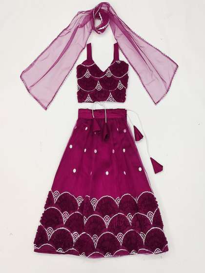 Atierking Girls
                        Embroidered Ready to Wear Lehenga & Blouse
                        With Dupatta