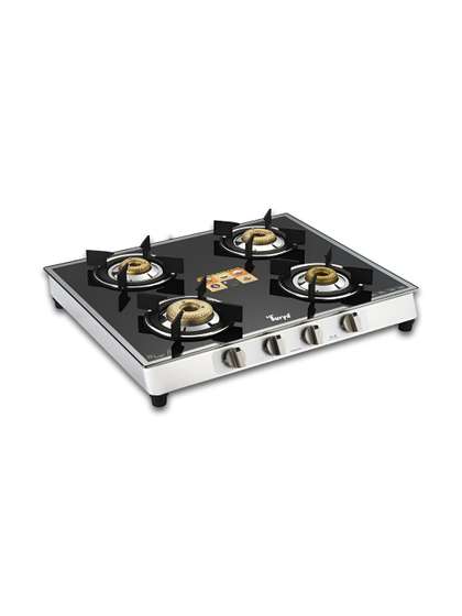 GOLDEN SURYA 4-Burner Glass Gas Stove