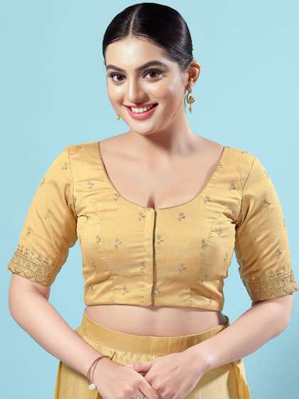 VAMAS - THE DESIGNER
                        BLOUSES Round Neck Readymade Saree Blouse