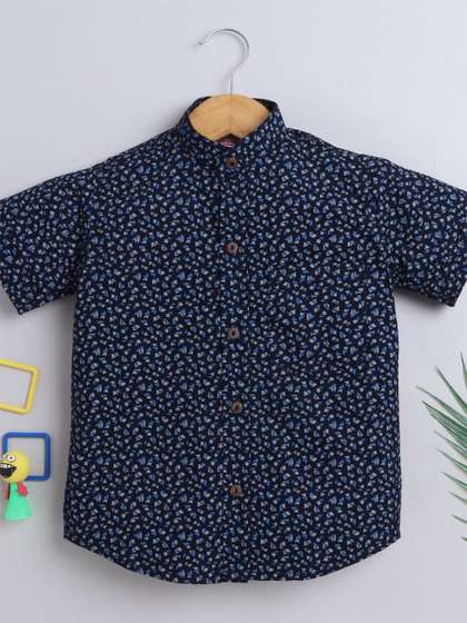 BAATCHEET Boys Floral
                      Opaque Printed Party Shirt