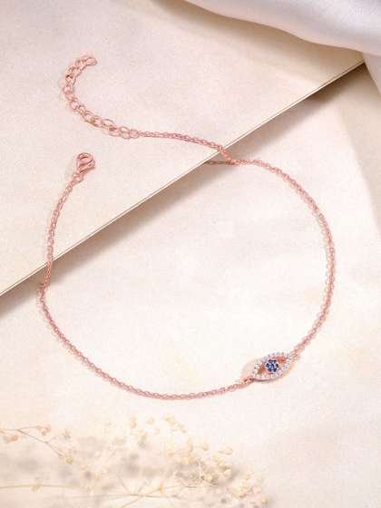 GIVA Rose
                        Gold-Plated Anklet