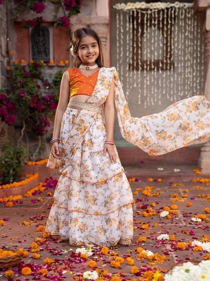 pspeaches Girls
                        Embellished Ready to Wear Lehenga & Blouse
                        With Dupatta