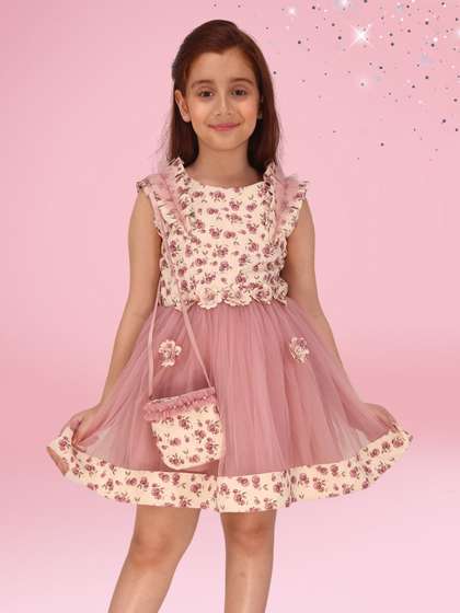 CUTECUMBER Floral Print
                    Applique Jacquard Fit & Flare Dress