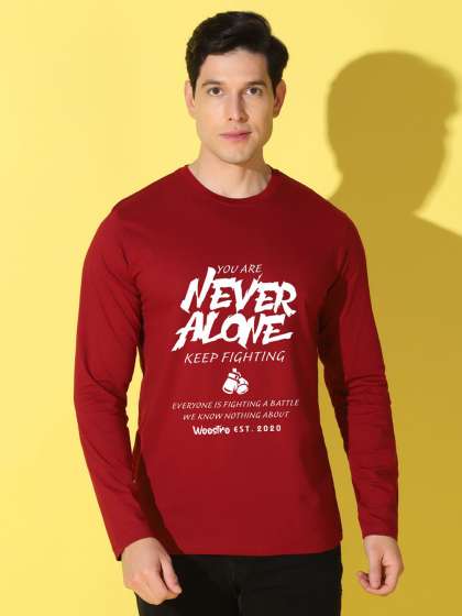 WOOSTRO Men Typography Printed Slim Fit T-shirt