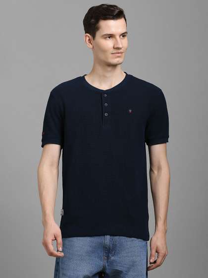Price History of Louis Philippe Jeans Men Henley Neck Slim Fit T