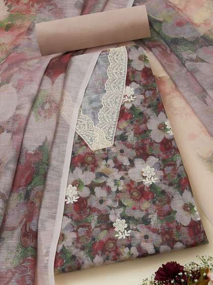 Soch Printed Linen
                        Unstitched Dress Material