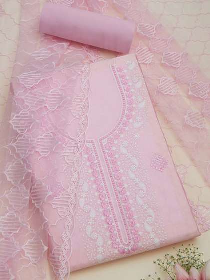 Soch Floral
                        Embroidered Thread Work Unstitched Dress
                        Material