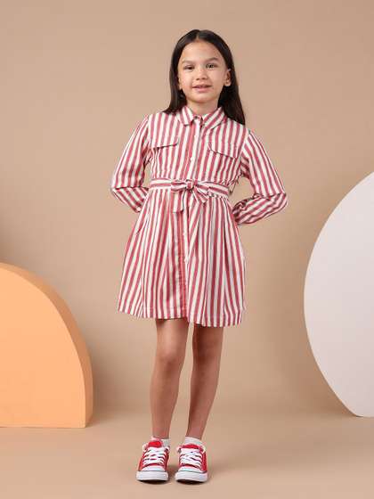 U.S. Polo Assn. Girl
                    Striped Shirt Collar Shirt Cotton Dress