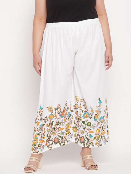CLORA CREATION PLUS
                        Women Plus Size Floral Printed Palazzos