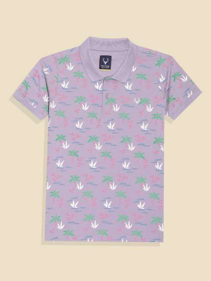 Allen Solly Junior Boys
                    Floral Printed Polo Collar Tropical T-shirt