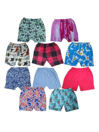 Shajiv Girl Pack Of 10
                    Printed Shorts
