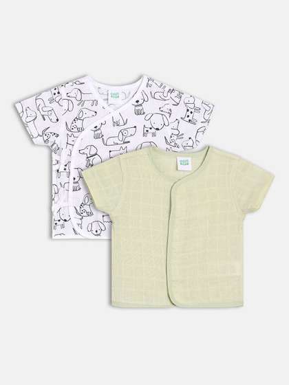 MINI KLUB Infant Boys
                    Pack Of 2 Printed Cotton Front Open Vests 28NUFV855