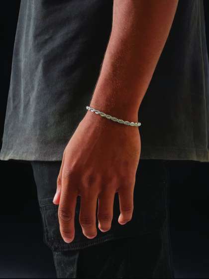 SUFFIRE Men Wraparound
                      Twist Rope Adjustable Bracelet