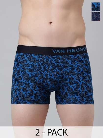 Van Heusen Men Pack
                        of 2 Printed Cotton Trunks Contoured Pouch
                        Anti-Bacterial Breathable