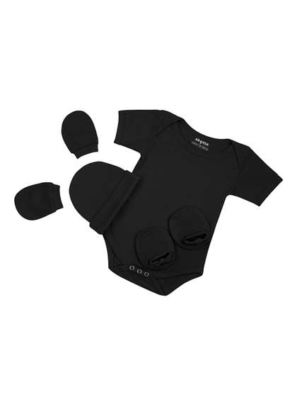 Arvesa Infants Cotton
                    Bodysuit Cap Booties & Mittens Gift Set