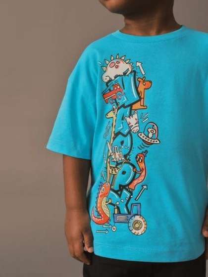 Pink Angel Kids Graphic
                    Printed Round Neck T-shirt