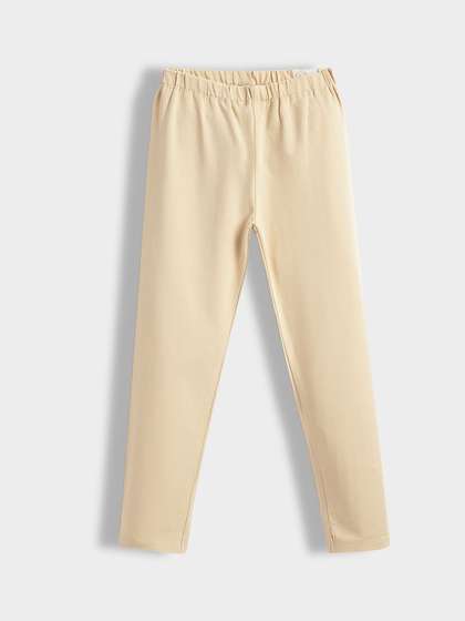 Orange Sugar Girls Solid
                    Cotton Leggings