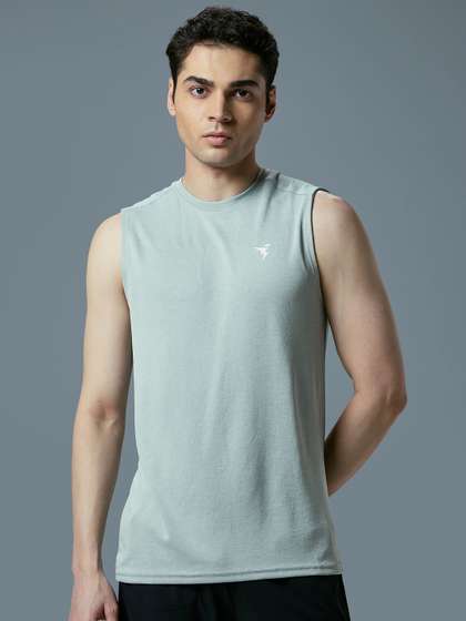Technosport Self
                          Design Slim Fit Sports Innerwear Vest With
                          Double Cool MVP847AGMSML