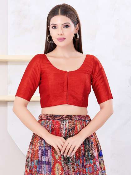 VAMAS - THE DESIGNER
                        BLOUSES Silk Round Neck Padded Readymade Saree
                        Blouse